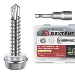 DEXTENT 8 Hex Washer Head Self Drilling Sheet Metal Screws 410 Stainless Steel - Bild 1 von 10
