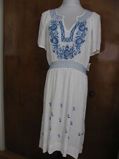Impulse women's white embroidered dress size XLarge NWT 
