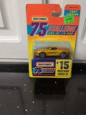 Matchbox 1997 75 Gold Challenge #15 Ford Mustang Mach III 1/64 Diecast New  - Image 1 of 4