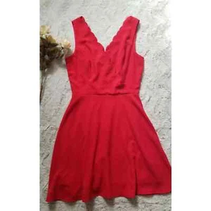 Francescas Alya Red Scalloped Neckline A Line Dress Size S - Picture 1 of 12
