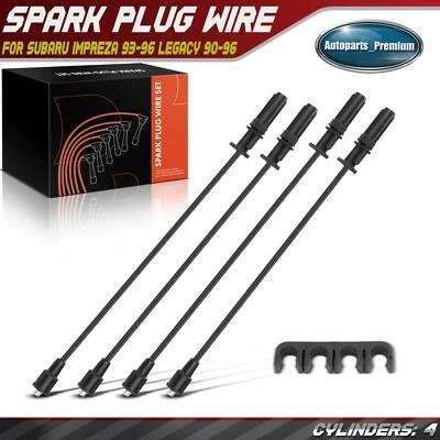 4 件 Spark Plug Wire 套装适用于 Subaru Impreza 1993 - 1996 Legacy 90-96 1.8L 2.2L 7 mm — 第 1/4 张图片