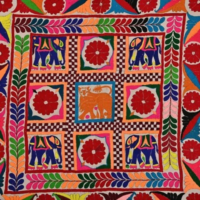 Tapiz colgante de pared con estampado floral y animal asiático vintage obra maestra. Foto 1 de 4