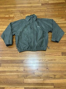Frogg Toggs Mens Rain Jacket Size XL Green Waterproof Tyvek Polypropylene Hooded - Picture 1 of 8