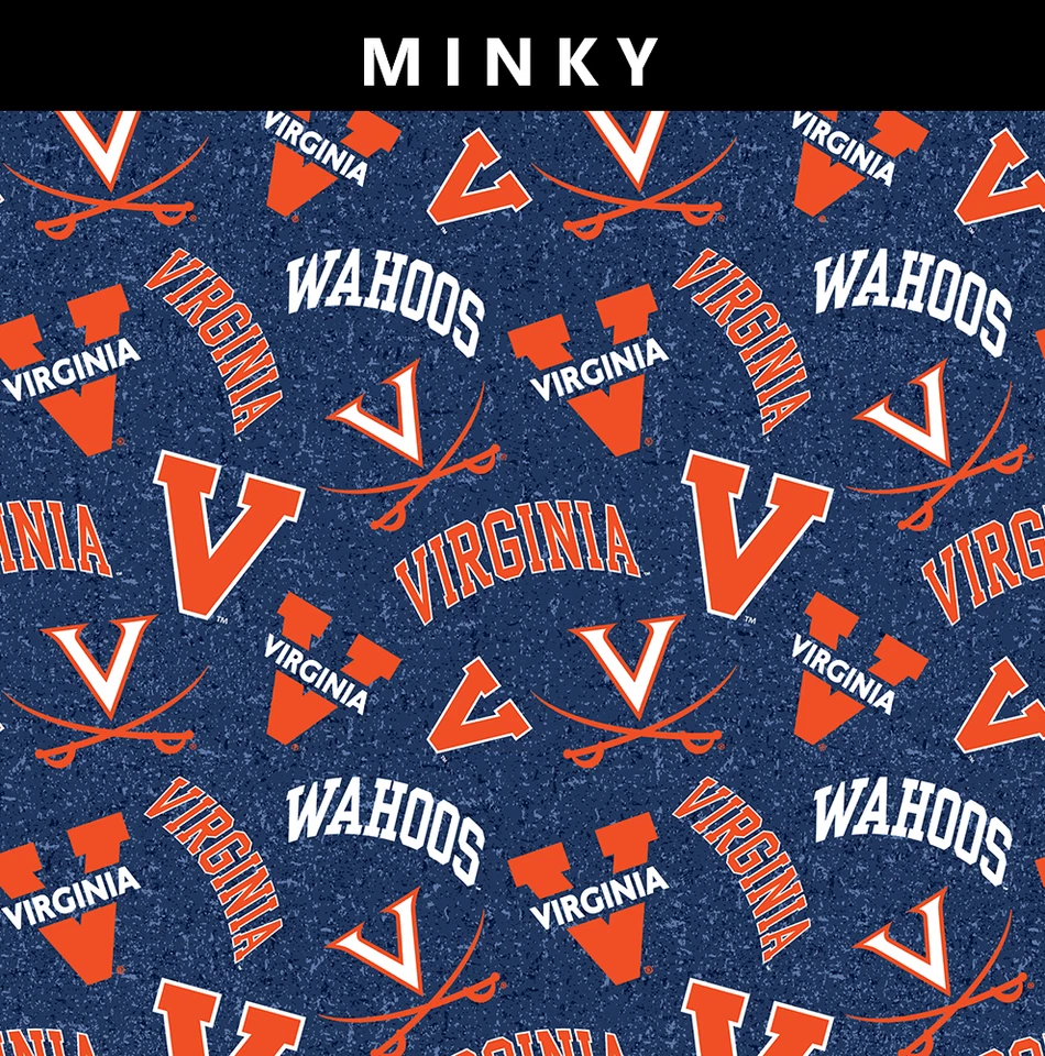 NCAA University of Virginia Minky Chamois UVA-1233 Fabric by the Yard - Image 1 of 1