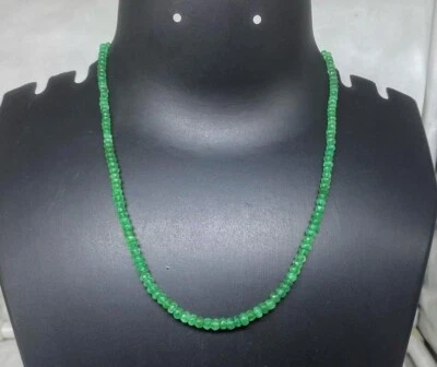 AA ++ Natürliche 3-4 mm Smaragd facettierte Rondelle Edelstein Perlen Damen H... - Bild 1 von 4