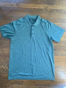 Lululemon Tech Metal Vent Golf Polo Shirt Mens L Green - Picture 1 of 7