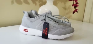 NWT Levi`s Men`s Lightweight Comfort Lace Up Sneakers Gray White Mesh sz.11 - Picture 1 of 18