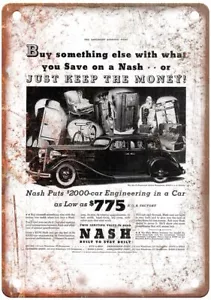 Vintage 1934 Nash Automobile Ad Retro Look Reproduction Metal Sign A3589 - Picture 1 of 2