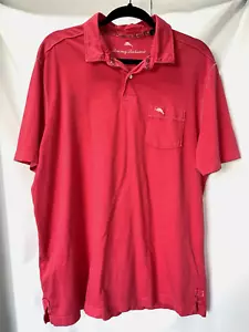 Tommy Bahama Poloshirt Herren Large rot kurzarm weich Golf weiße Nähte - Bild 1 von 3