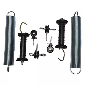 Kit cancello a molla recinzione elettrica X2 (maniglia isolante bobina resistente PolyRope) - Foto 1 di 12