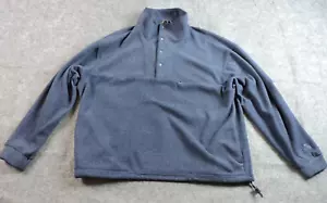Eastern Mountain Sports EMS Mens Large 1/4 Snaps Smokey Blue Thick Fleece Jumper - Picture 1 of 14