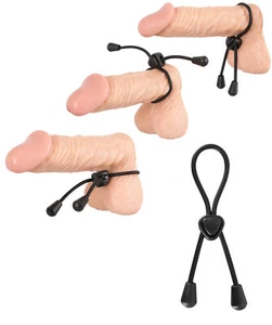 Anello fallico contro eiaculazione precoce cock ring in silicone stimolante nero - Foto 1 di 6