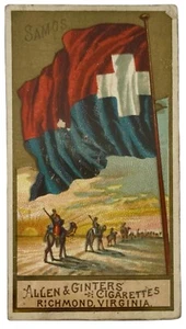 1887 N9 Allen & Ginter’s Flags Of All Nations Samos Allen & Ginter Tobacco - Picture 1 of 3