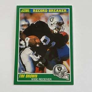 Tarjeta de fútbol americano 1989 Tim Brown Los Angeles Raiders NFL Record Breaker #328 - Imagen 1 de 2