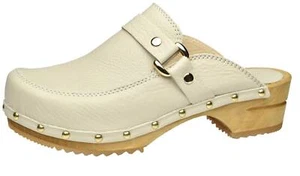 Sanita Wood Lillen Women Clogs | Slippers | garden shoes | Leather - NEW - Picture 1 of 55