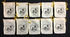 10 Vintage Black Americana Small Muslin Cloth Friends Trinket, Gift Bags, Pouch