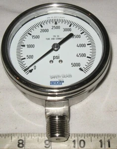 WIKA 9745750 (BRAND NEW) Stainless Steel 4" Pressure Gauge 0-5000 PSI - Picture 1 of 6