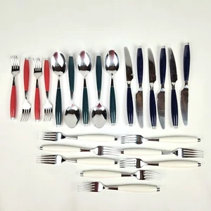 Fiestaware Flatware Silverware Mixed Set Mixed Colors Lot Of 23 Pieces - Picture 1 of 8