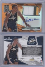 2014 Panini Spectra Memorabilia Orange Prizm /25 Dante Exum #10 Rookie Auto RC