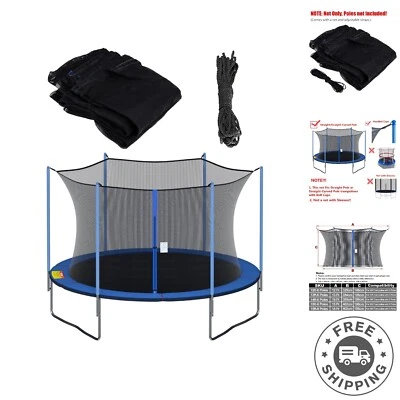 Red de seguridad de repuesto para trampolín para 6 postes rectos marco redondo trampolín... Foto 1 de 4