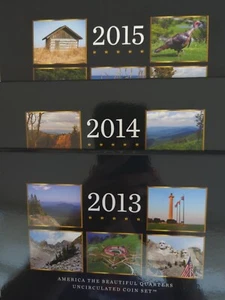 Juego de 30 monedas de cuarto de cuarto de parque nacional P&D 2013 2014 2015 sin circular Mint State 25c - Imagen 1 de 5