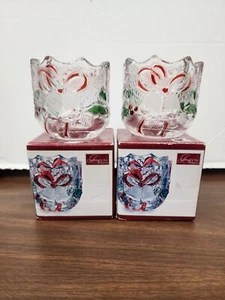 Celebrations By Mikasa Crystal Votive Candle Holder Christmas Holiday Bells Lot - Picture 1 of 18
