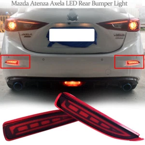LED Red Rear Fog&Brake Taillight Bumper Reflector Lights For Mazda Atenza 14-19 - Picture 1 of 5