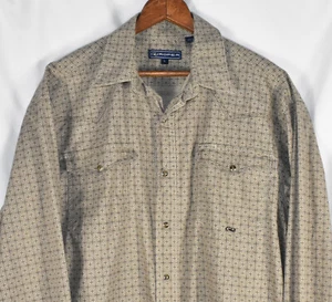 Roper Large (measures XL) Western Shirt Pearl Snap Front Long Sleeve Brown Tan - Picture 1 of 5