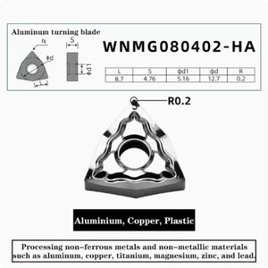 10pcs CNC lathe insert WNMG080402-HA External carbide turning blade for Aluminum - Picture 1 of 8