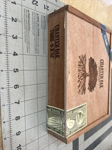 Charter Oak Rothschild Shade Empty Wooden Cigar Box 8.25" x 5.25" x 2" - Picture 1 of 8