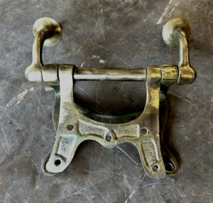 RARE Antique Original Bathroom Toilet Seat Solid Brass Hinge Set Victorian USA - Picture 1 of 8
