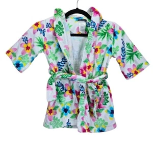 Nautica Girls Bath Robe Swim Cover Up XS (3-4) Floral Bright Tropical Kidcore - Picture 1 of 6