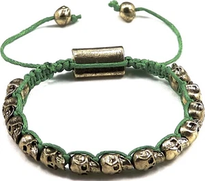 Pulsera Cráneo Estilo Macrame Talla Única Se Adapta a Todos Nudo Deslizante Ajustable - Imagen 1 de 17