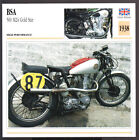 1938 BSA 500cc M24 Gold Star (496cc) Motorcycle Photo Spec Sheet Info Stat Card