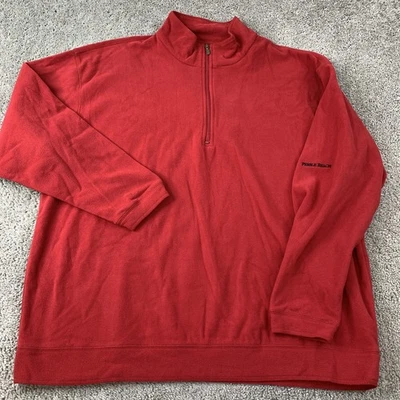 Pebble Beach Pullover Men's XXL Red Fleece Quarter Zip Warm Casual - Image 1 of 4