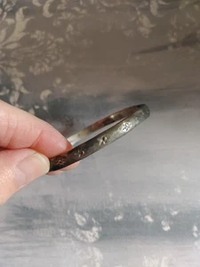 Vintage silver tone metal bangle bracelet Signed Mexico Star Sun stamps 2 5/8 id - Picture 1 of 5