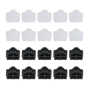 0.5 Inch RJ45 Dust Plug, 20 Pcs Anti Dust Plug Cover Female End, Black/Clear - Photo 1 sur 6