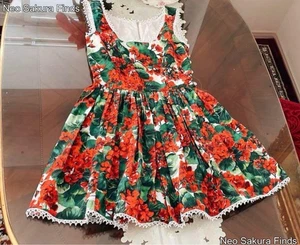 Dolce & Gabbana Minikleid geblümt ärmellos rot Größe 38 Damen, gebraucht Japan - Bild 1 von 24