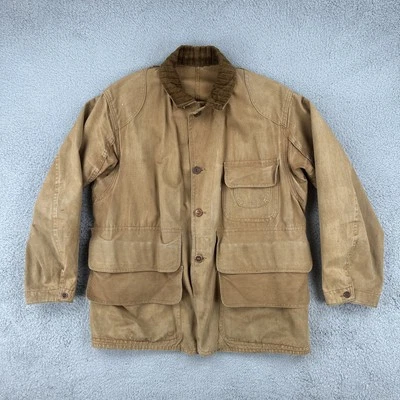 Jaqueta casaco de veludo vintage valor verdadeiro década de 1940 caça pesca ao ar livre colarinho - Imagem 1 de 4