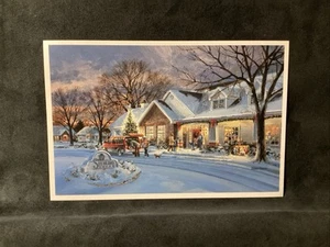 Vintage Christmas Card Post Card Beautiful Winter Scene - Picture 1 of 2