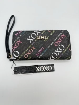 XOXO CARTERA TRANSPARENTE MUJER NEGRA CREMALLERA ÚNICA CON LOGO MULTICOLOR Foto 1 de 4