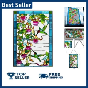 Pannello prendisole sospeso finestra colibrì stile vintage 15 x 10" - Foto 1 di 8