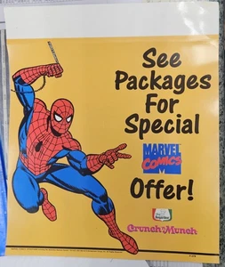1994 MARVEL COMICS OFFER! Crunch 'n Munch 10x12" Ad Board SPIDERMAN - Picture 1 of 3