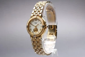 Vintage 1991 N MINT Seiko Creo 2K22-0A20 Gold Round Quartz Womens Watch JAPAN - Picture 1 of 10