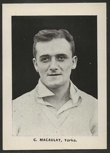 THOMSON (DC)-CRICKETERS 1924 (X24 VANGUARD)-#06- YORKSHIRE - MACAULEY - Picture 1 of 2