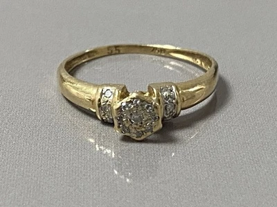 Ancienne bague or 18carats diamant fiançaille 18K gold & diamond ring 53 - Photo 1/4