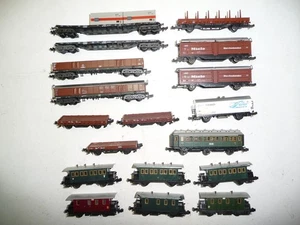 Minitrix Spur N Konvolut aus 11 Güter- und  7 Personenwagen - Picture 1 of 4