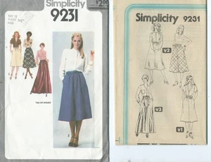 S 9231 sewing pattern 70's lovely Bias SKIRTS in 3 lengths sew Tie BELT size 12 - Picture 1 of 1