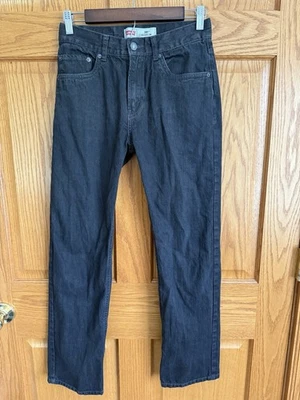 Pantalones de mezclilla negros calce regular pierna recta Levi's Boy's 505 talla 18 ajustados 27x29 Foto 1 de 4