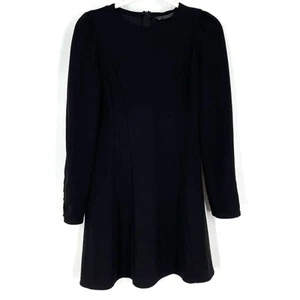 Zara Trafaluc Black Long Sleeve Midi Dress Size Medium - Picture 1 of 8